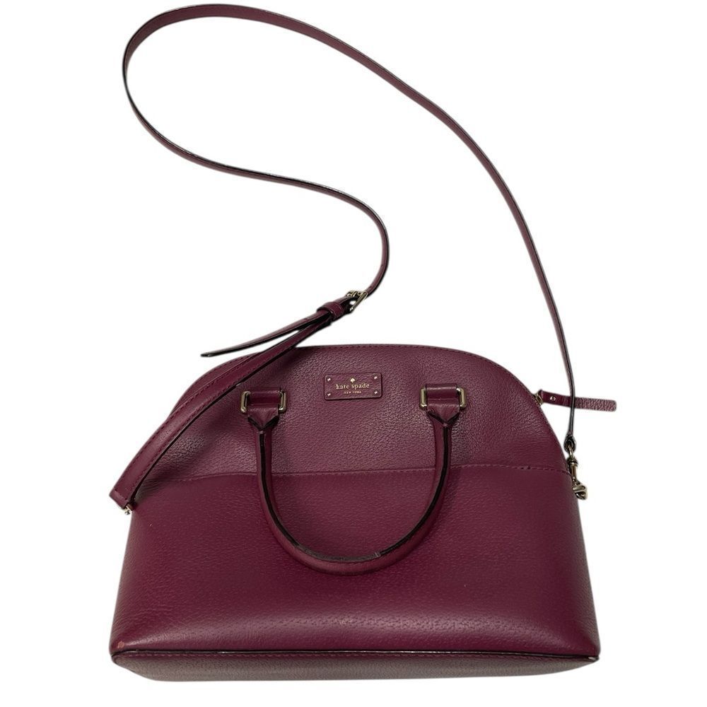 Kate Spade Grove Street Carli Medium Satchel Handbag in Cherrywood Red